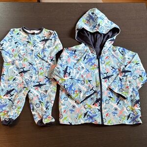 Zutano Airplane Reversible Hoodie and Footies